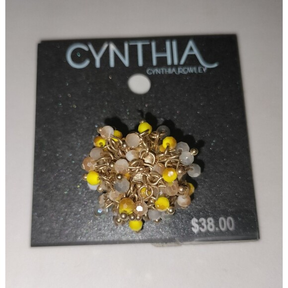 Cynthia Rowley Chunky Stretch Ring Hobo Indie Jewelry Teens School Yellow Gold 1 - Picture 1 of 12